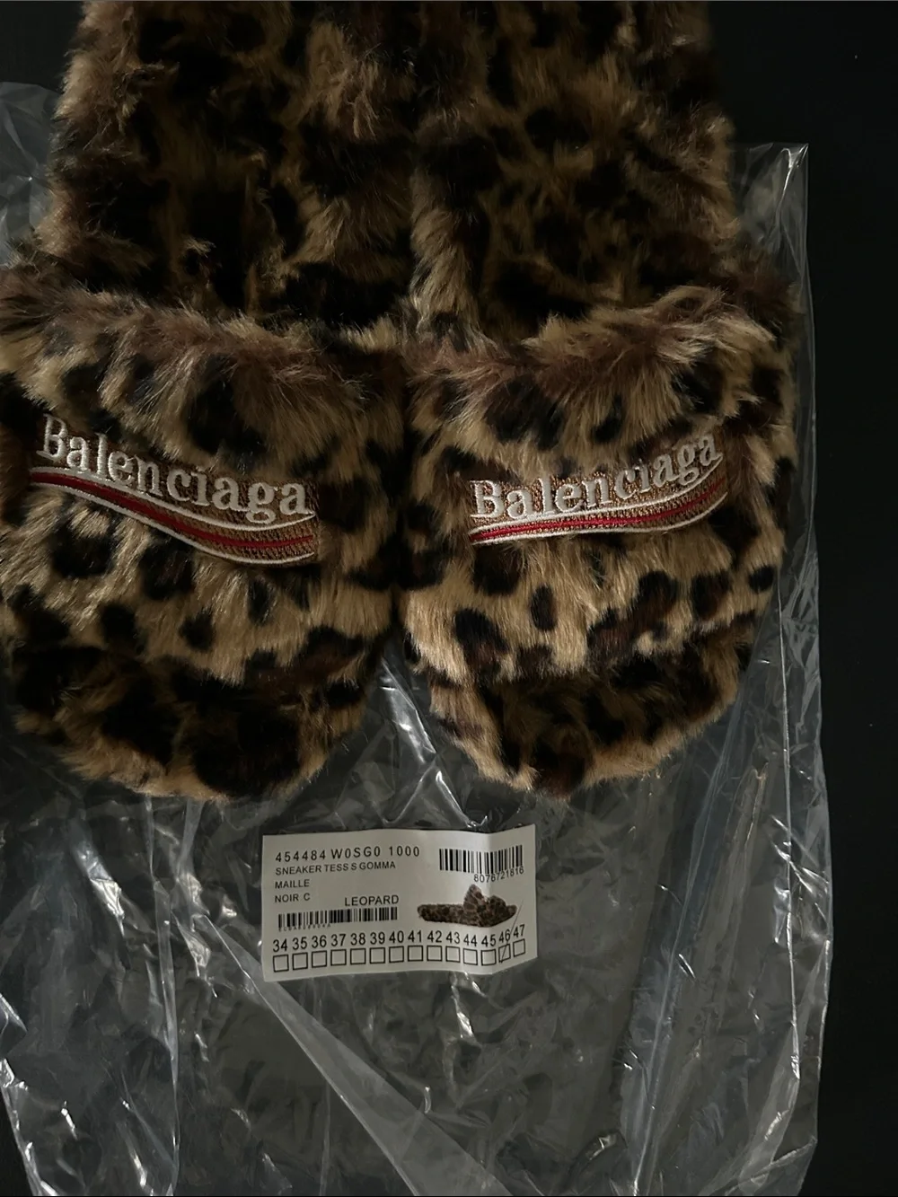 Balenciaga Leopard Fur Slide Slippers